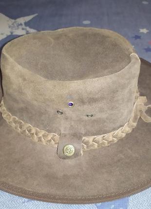 Шляпа кожаная country classics warwickshire clothing (англия)  в стиле австралии.3 фото