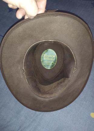 Шляпа кожаная country classics warwickshire clothing (англия)  в стиле австралии.6 фото
