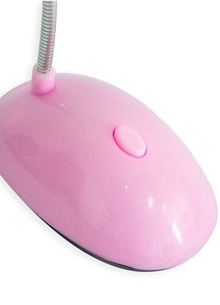 Настольная светодиодная led-лампа x-7188 / на батарейках ааа / розовая