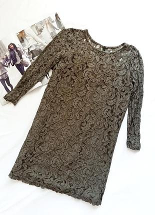 Мереживне плаття benetton кольору хакі #розвантажуюсь