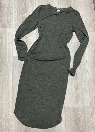 Платье-футляр, трикотажная, миди h&amp;m, xs.2 фото