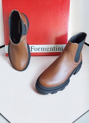 Кожаные итальянские 🇮🇹 formentini женские демисезонные / осенние / весенние ботинки челси на грубой тракторной подошве 36 37 38 размер4 фото