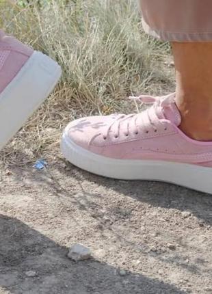 Кросівки puma suede жіночі замша пудра1 фото