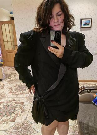 Чорна кежуал сукня тренч піджак plus size від misspap uk 24/ eu 52/ 2-3 xl7 фото