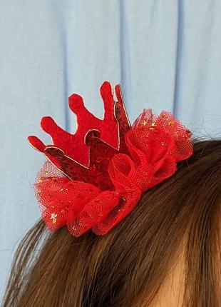 Красная корона, заколка с короной