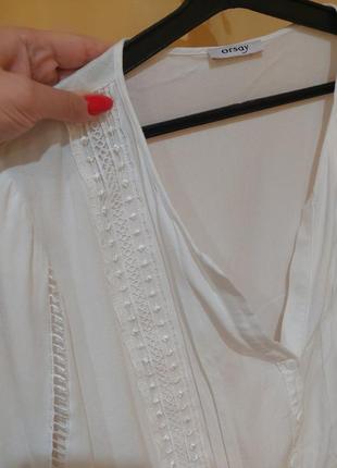 Продам белую блузку orsay, подойдет на размер m, l, xl4 фото