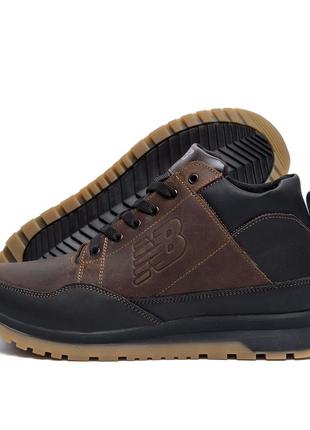 Чоловічі зимові шкіряні кросівки new balance clasic brown