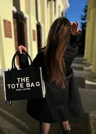 Жіноча чорна текстильна сумка шопер люксової якості6 фото