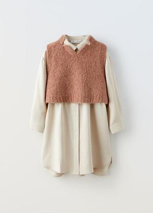 Платье женское бежевое на девочку zara new