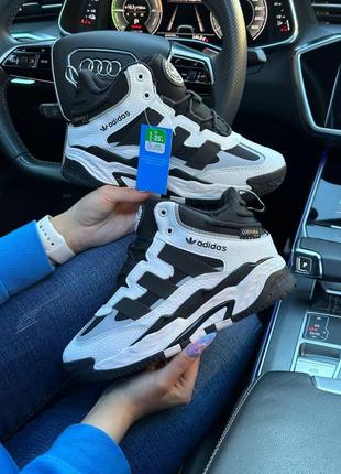 Adidas originals niteball high white black fur