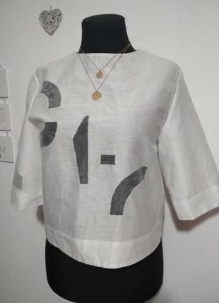 Фирменная стильная белая базовая блузка с прозрачными вставками4 фото