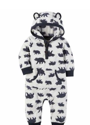 Теплый человечек,слип,ромпер флис carter's 3 и 6 месяцев