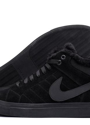 Чоловічі зимові шкіряні черевики nike black4 фото