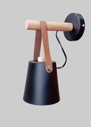 Настенный чёрный светильник модерн (52-v27040-1 bk)