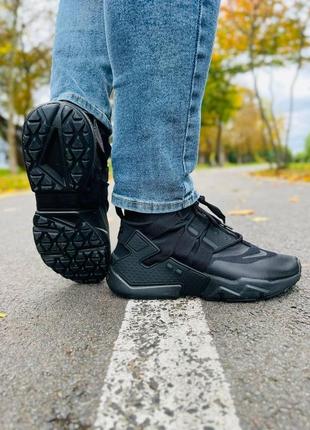 Кроссовки nike huarachi gripp zip treple black 40-45, мужская обувь