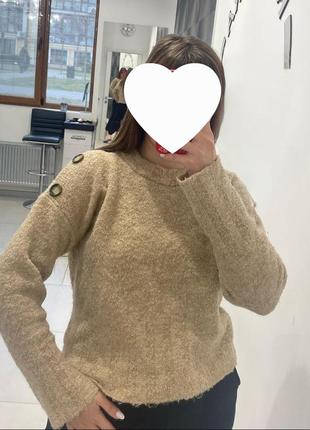 Джемпер пуговицы погоны мягкий акрил