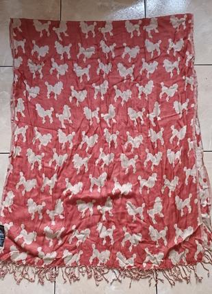 Двухсторонний шарф палантин с собачками dorothy perkins 170 х 75 см.3 фото