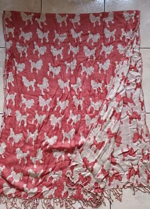 Двухсторонний шарф палантин с собачками dorothy perkins 170 х 75 см.4 фото