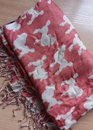 Двухсторонний шарф палантин с собачками dorothy perkins 170 х 75 см.2 фото