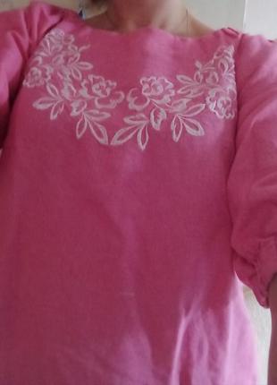 Платье льняное розовое 46 размер от производителя тм ярослав2 фото
