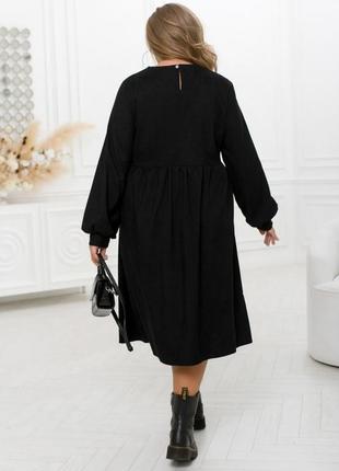 Плаття жіноче чорне довге вельветове платье женское чёрное длинное вельветовое осенние весенние летние зимние осіннє весняне зимове літнє2 фото