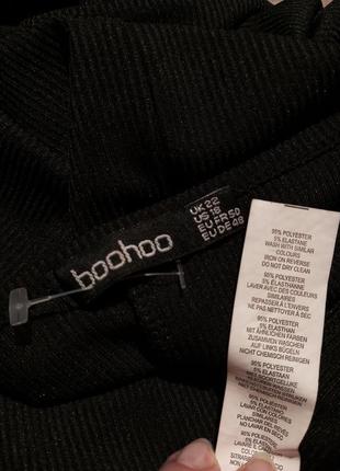 Трикотажная-стрейч,блузка-футболка с манжетом,в рубчик,большого размера,boohoo,uk10 фото
