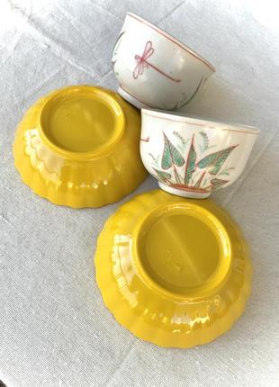Чашки япония фарфор винтаж желтый4 фото