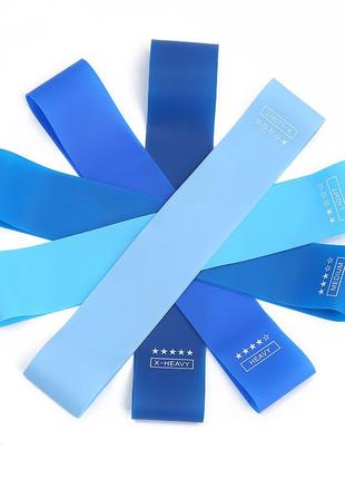 Набор резинок для фитнеса 10355 5 предметов синие с голубым