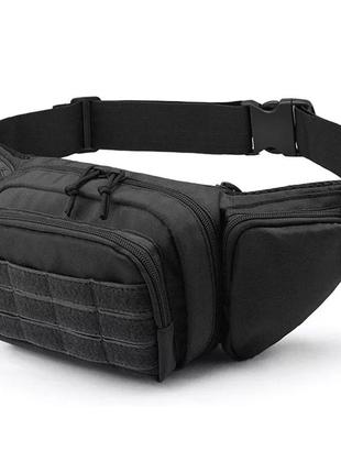 Нагрудная поясная сумка бананка на пояс из molle black.1 фото