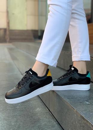 Nike air force lunar шикарные кожаные кроссовки найк в черном цвете (весна-лето-осень)😍