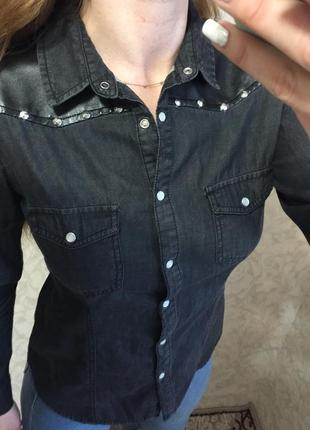 Стильна джинсова сорочка tally weijl5 фото