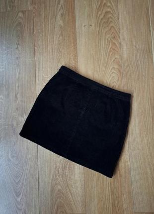 Черная вельветовая юбка для девочки5 фото