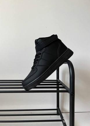 Чоловічі кросівки зимові теплі чорні4 фото