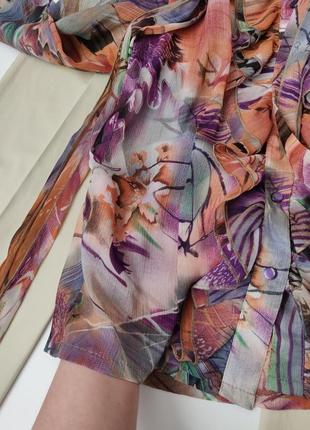 Красивая шифоновая блуза с бантом в акварельный принт6 фото