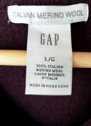Мериносовый  100 % шерстяной  свитер джемпер  унисекс оттенка марсал gap6 фото