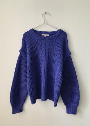 Оригинальный фасон фиолетовый свитер с косами next хлопковый свитер фиолетового цвета косы араны1 фото