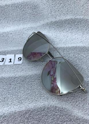 Солнцезащитные очки, цвет серый в серебристой оправе6 фото
