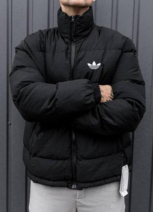 Зимняя мужская куртка пуховик оверсайз зимова чоловіча куртка пухова adidas originals2 фото