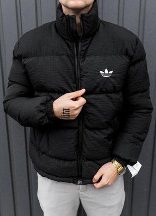 Зимняя мужская куртка пуховик оверсайз зимова чоловіча куртка пухова adidas originals3 фото