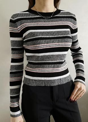 Трикотажный джемпер в полоску h&m