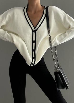 Кардиган светр вовна плетіння гудзики букви принт кардиган в’язаний на гудзиках кофта довгий рукав короткий оверсайз вільний3 фото