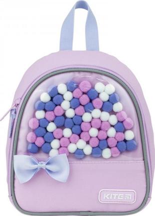 Рюкзак дитячий дошкільний з помпонами kite kids magic pom poms k22-538xxs-1