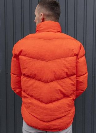 Зимняя мужская куртка пуховик оверсайз зимова чоловіча пухова куртка оранжева...