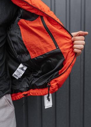 Зимняя мужская куртка пуховик оверсайз зимова чоловіча пухова куртка оранжева...