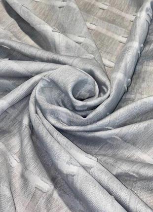 Тюль с фактурными вставками santhrope серый, матовый с утяжелителем3 фото