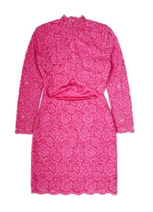 Розовое кружевное платье h&m, xs6 фото