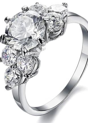 Женское кольцо с камнями из нержавеющей медицинской стали rs-008, 19