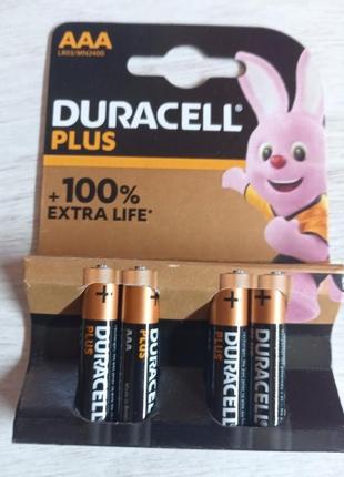 4 шт. батарейки duracell plus lr03 aa (мініпальчик)