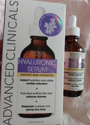 Advanced clinicals hyaluronic serum гиалуроновая сыворотка для лица, мгновенное увлажнение кожи, 52 мл1 фото