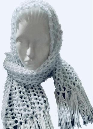 Ажурный шарф, теплый1 фото